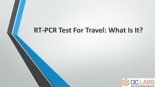 RT-PCR Test For Travel: What Is It?