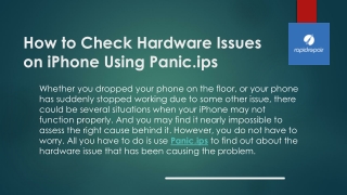 How to Check Hardware Issues on iPhone Using Panic.ips