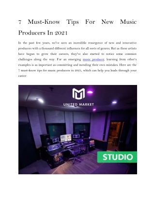 7 Must-Know Tips For New Music Producers In 2021