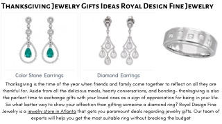 Thanksgiving Jewelry Gifts Ideas Royal Design Fine Jewelry