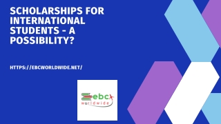For International Students - A Possibility