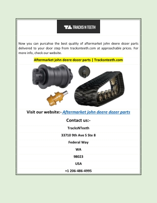 Aftermarket john deere dozer parts | Tracksnteeth.com