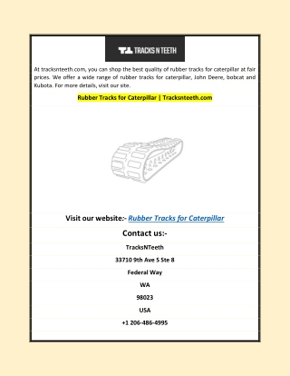 Rubber Tracks for Caterpillar | Tracksnteeth.com