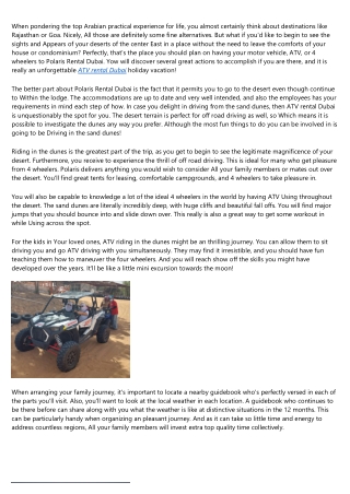 Morning Quad biking Dubai: All the Stats, Facts, and Data You'll Ever Need to Kn