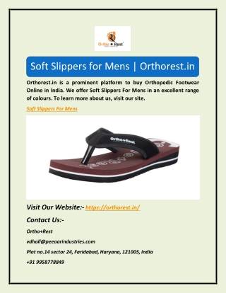 Soft Slippers for Mens | Orthorest.in