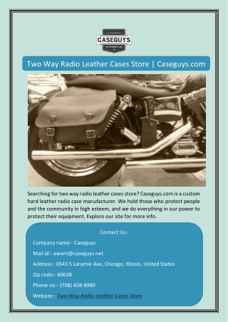 Two Way Radio Leather Cases Store | Caseguys.com