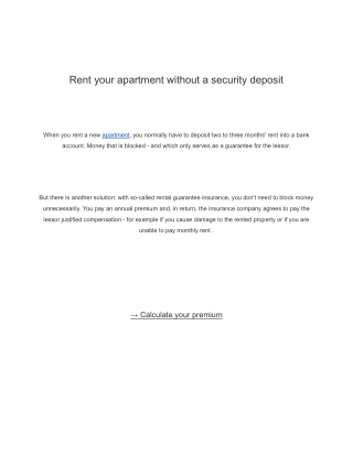 Rent your apartment without a security deposit