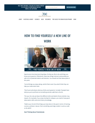 How to Find Yourself a New Line of Work || John Spencer Ellis