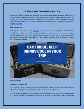 Car Fridge Keep Drinks Cool In Your Trip