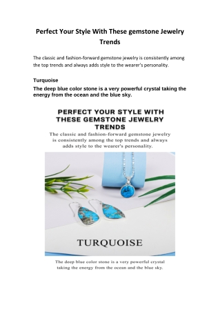 Perfect Your Style With These gemstone Jewelry Trends