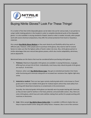 Buying nitrile gloves? Look for these things!