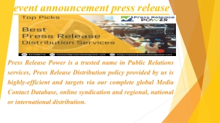 event announcement press release PPT