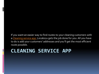 Cleaning Service App PPT