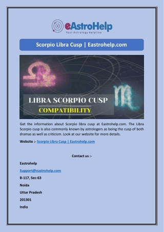Scorpio Libra Cusp | Eastrohelp.com