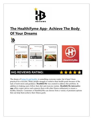 The Healthifyme App- Achieve The Body Of Your Dreams