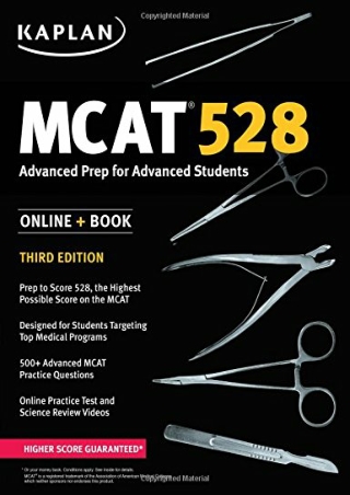 READ MCAT 528 Advanced Prep for Advanced Students Kaplan Test Prep