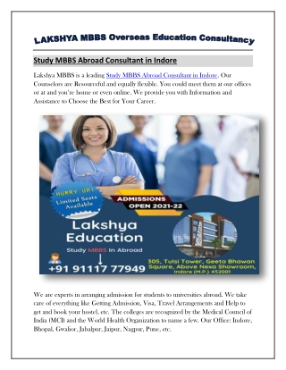 Overseas MBBS Consultant in Indore