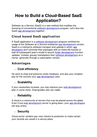 How to Build a Cloud-Based SaaS Application