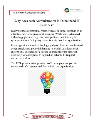 Why does each Administration in Dubai need IT Services?