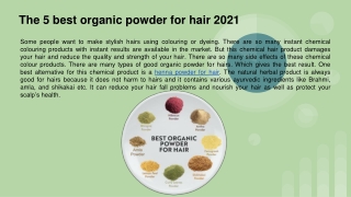 The 5 best organic powder for hair 2021