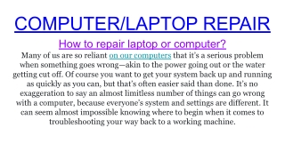 COMPUTER/LAPTOP REPAIR IN NEW YORK?