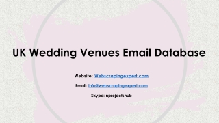 UK Wedding Venues Email Database