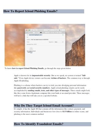 Report Phishing Emails That Arrive In Your Icloud Inbox.