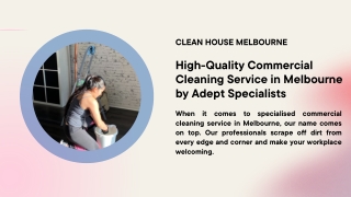 High-Quality Commercial Cleaning Service in Melbourne by Adept Specialists