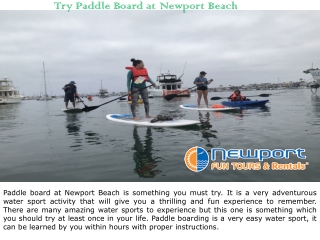 Try Paddle Board at Newport Beach