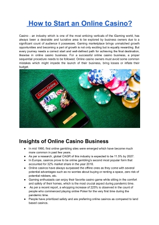 The Ultimate Guide to Starting an Online Casino