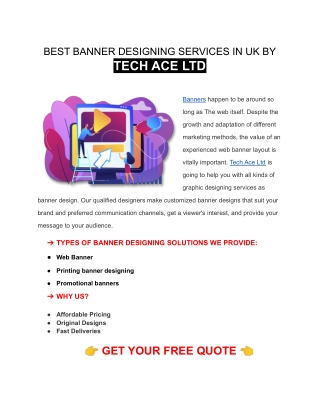 BEST BANNER DESIGNING SERVICES IN UK BY TECH ACE LTD
