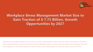 Workplace Stress Management Market Anticipate to Draw a Promising Growth by 2027