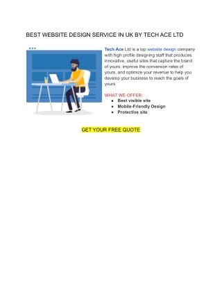 BEST WEBSITE DESIGN SERVICE IN UK BY TECH ACE LTD