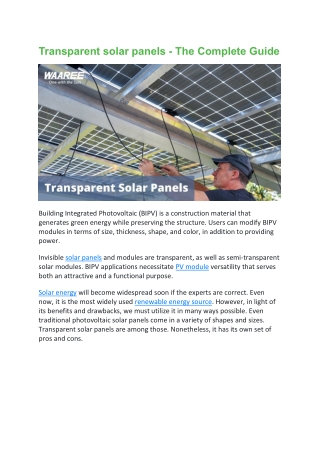 Transparent solar panels [The Complete Guide]