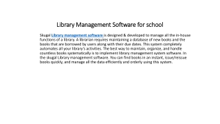 Library Management Software for school