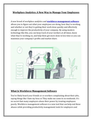 Workplace Analytics- A New Way to Manage Your Employees