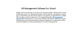 HR Management Software For School