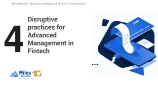 4 Disruptive practices for Advanced Management in Fintech