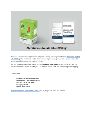 Abiraterone Acetate tablet 250mg
