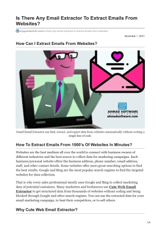 1Is There Any Email Extractor To Extract Emails From Websites