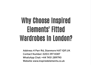 Why Choose Inspired Elements' Fitted Wardrobes In London?