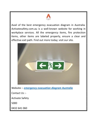 Emergency Evacuation Diagram Australia  Activatesafety.com.au