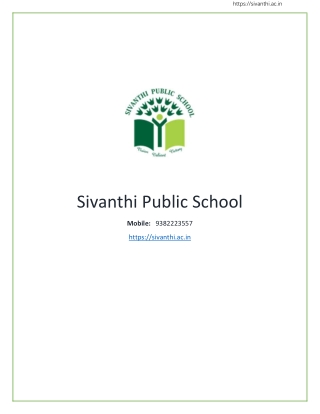 Sivanthi Top CBSE School in chennai