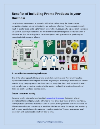 Benefits of including Promo Products in your Business