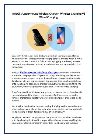 InvisQi’s Undermount Wireless Charger