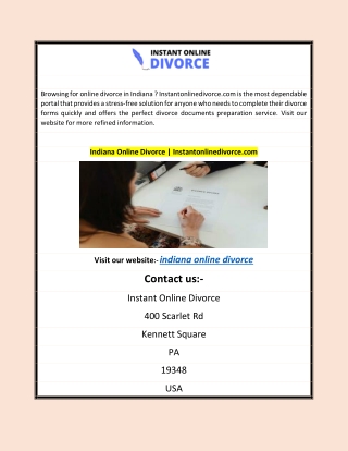 Indiana Online Divorce | Instantonlinedivorce.com