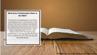 What Does Predestination Mean in the Bible