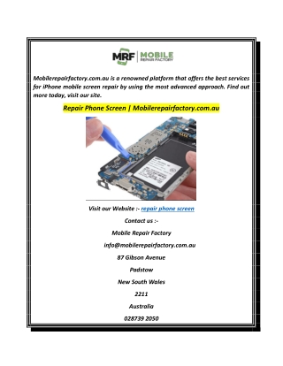 Repair Phone Screen  Mobilerepairfactory.com.au