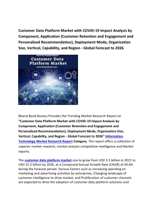 Global Customer Data Platform Market Organization Size and Forecast to 2026