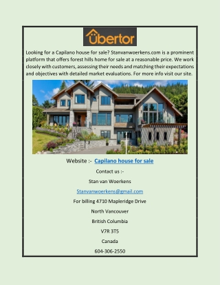Capilano House for Sale | Stanvanwoerkens.com
